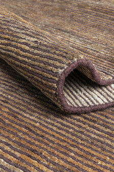 Handgeknoopt vloerkleed Dune Ligne Pure kleur bruin