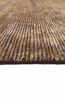 Handgeknoopt vloerkleed Dune Ligne Pure kleur bruin