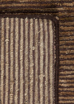 Handgeknoopt vloerkleed Dune Ligne Pure kleur bruin