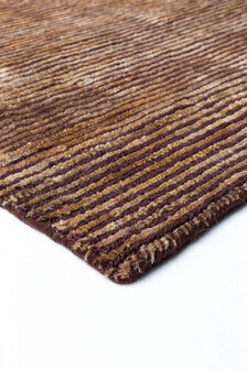 Handgeknoopt vloerkleed Dune Ligne Pure kleur bruin
