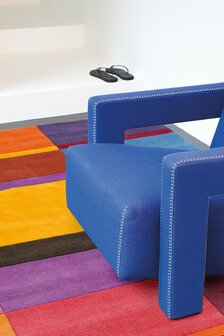 Wollen vloerkleed Patch Ligne Pure kleur multicolor