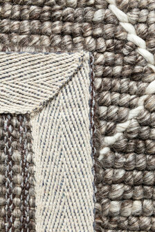 Handgeweven vloerkleed Framework Ligne Pure kleur beige
