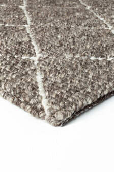 Handgeweven vloerkleed Framework Ligne Pure kleur beige