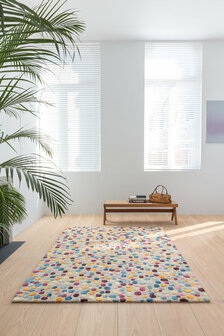 Multicolor vloerkleed Dotted Ligne Pure kleur multi