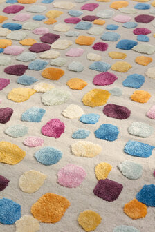 Multicolor vloerkleed Dotted Ligne Pure kleur multi