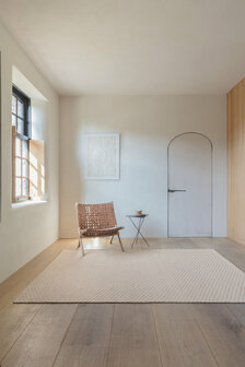 Wollen vloerkleed Rhythm Ligne Pure kleur zand