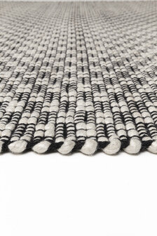 Wollen vloerkleed Rhythm Ligne Pure kleur zwart wit