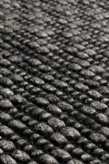 Wollen vloerkleed Rhythm Ligne Pure kleur antraciet