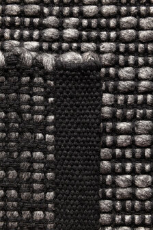 Wollen vloerkleed Rhythm Ligne Pure kleur antraciet