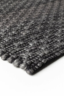Wollen vloerkleed Rhythm Ligne Pure kleur antraciet