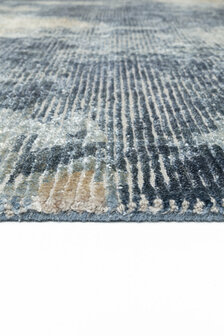 Vintage vloerkleed Erode Ligne Pure kleur blauw
