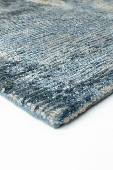 Vintage vloerkleed Erode Ligne Pure kleur blauw
