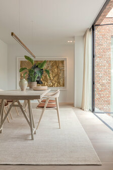 Zuiver wol vloerkleed Oat Ligne Pure kleur zand