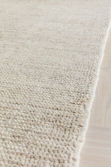 Zuiver wol vloerkleed Oat Ligne Pure kleur zand
