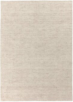 Beige wo;;en karpet of vloerkleed