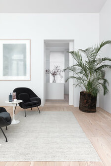 Zuiver wol vloerkleed Oat Ligne Pure kleur grijs