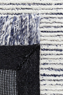 Zuiver wol vloerkleed Torrent Ligne Pure kleur grijs blauw
