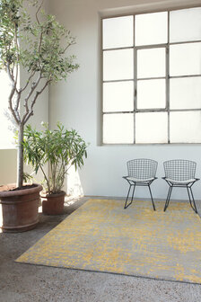 Wol viscose vloerkleed Reflect Ligne Pure kleur geel