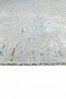 Wol viscose vloerkleed Reflect Ligne Pure kleur blauw