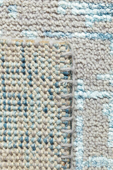 Wol viscose vloerkleed Reflect Ligne Pure kleur blauw