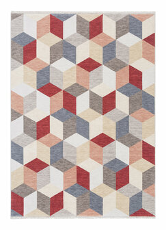 Multicolor wollen vloerkleed