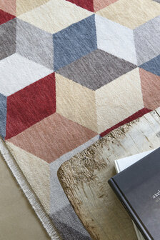 Exclusief wollen  vloerkleed Cube Ligne Pure kleur multicolor