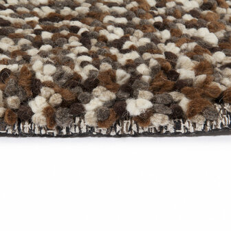 Wollen vloerkleed of karpet Helsinki kleur wit bruin