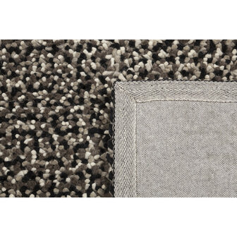 Wollen vloerkleed of karpet Helsinki kleur wit zwart