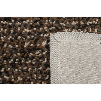Wollen vloerkleed of karpet Helsinki kleur grijs zwart