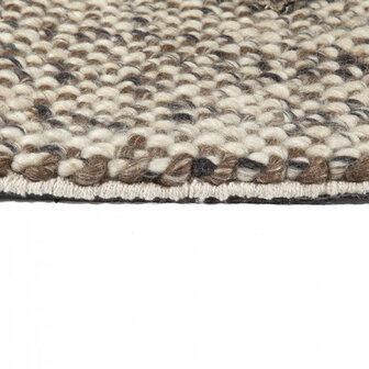 Wollen vloerkleed of karpet Lisbon kleur bruin ivoor
