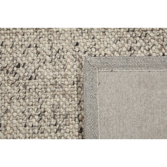Wollen vloerkleed of karpet Lisbon kleur zilver ivoor