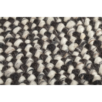Wollen vloerkleed of karpet Lisbon kleur choco ivoor