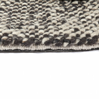 Wollen vloerkleed of karpet Lisbon kleur choco ivoor