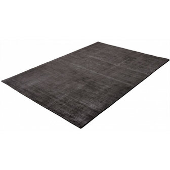 Viscose look vloerkleed DAYTONA kleur donker grijs