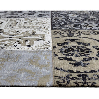 Katoenen Patchwork vloerkleed DALYAN kleur antraciet