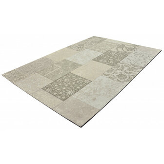 Katoenen Patchwork vloerkleed DALYAN kleur beige