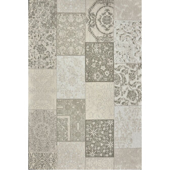 Katoenen Patchwork vloerkleed DALYAN kleur beige
