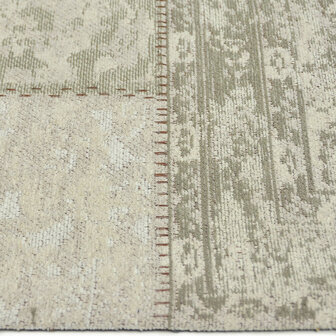 Katoenen Patchwork vloerkleed DALYAN kleur beige