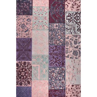 Katoenen Patchwork vloerkleed DALYAN kleur rose