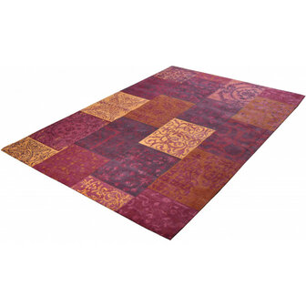 Katoenen Patchwork vloerkleed DALYAN kleur rood