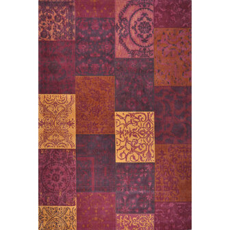 Katoenen Patchwork vloerkleed DALYAN kleur rood