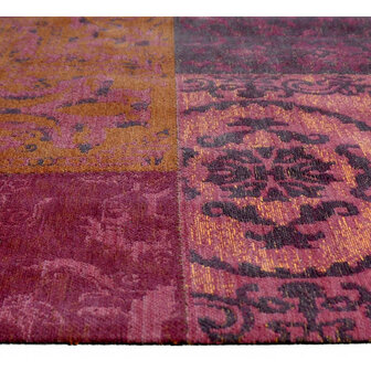 Katoenen Patchwork vloerkleed DALYAN kleur rood