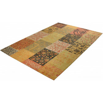 Katoenen Patchwork vloerkleed DALYAN kleur oker