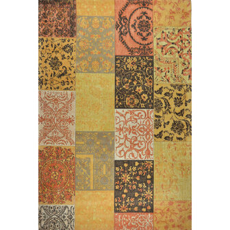 Katoenen Patchwork vloerkleed DALYAN kleur oker