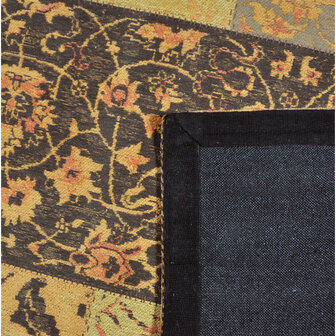 Katoenen Patchwork vloerkleed DALYAN kleur oker