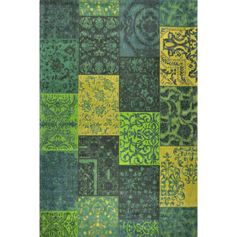Katoenen Patchwork vloerkleed DALYAN kleur groen