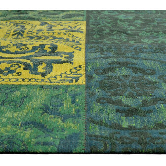 Katoenen Patchwork vloerkleed DALYAN kleur groen