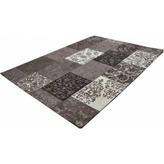 Katoenen Patchwork vloerkleed DALYAN kleur taupe