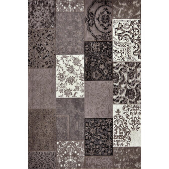 Katoenen Patchwork vloerkleed DALYAN kleur taupe