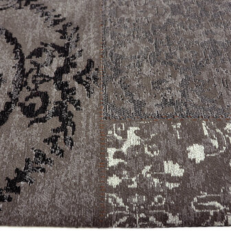 Katoenen Patchwork vloerkleed DALYAN kleur taupe